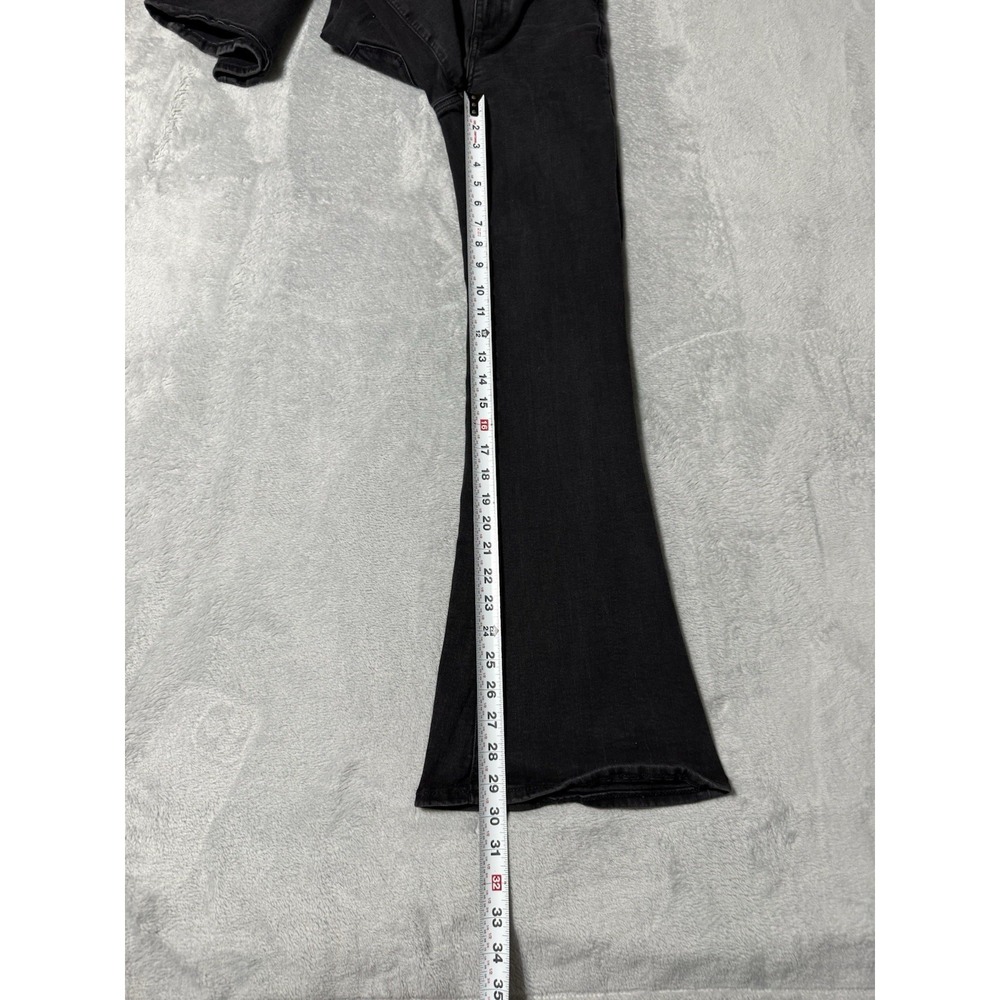 American Eagle Jeans Womens 0 Black Super High Rise Flare Stretch Denim 25x30 - Picture 3 of 9